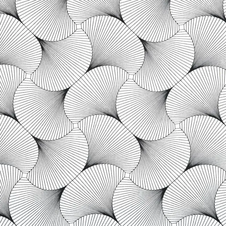 Tissu coton York enduit motifs graphique noir et blanc