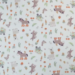 Tissu cretonne coton Baudet motif ânes et canards fond écru - OEKO TEX