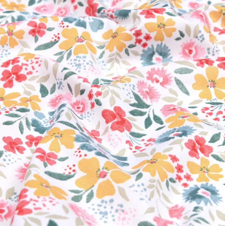 Tissu cretonne coton Bridget motifs fleurs - OEKO TEX