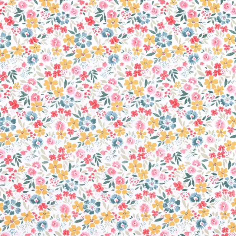 Tissu cretonne coton Bridget motifs fleurs - OEKO TEX