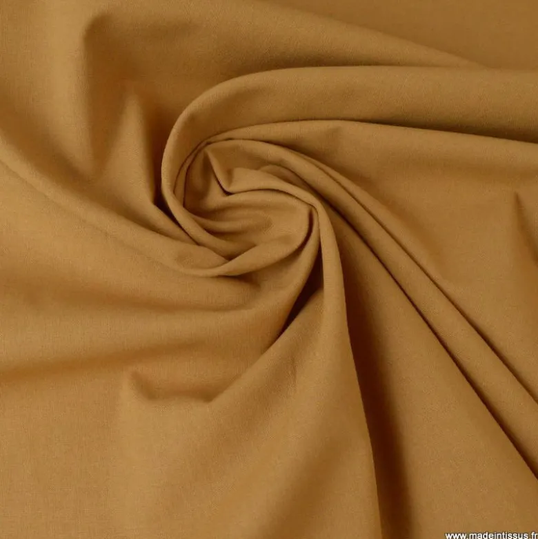 Tissu cretonne coton Camel - OEKO TEX