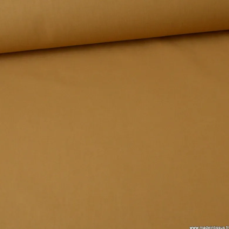 Tissu cretonne coton Camel - OEKO TEX