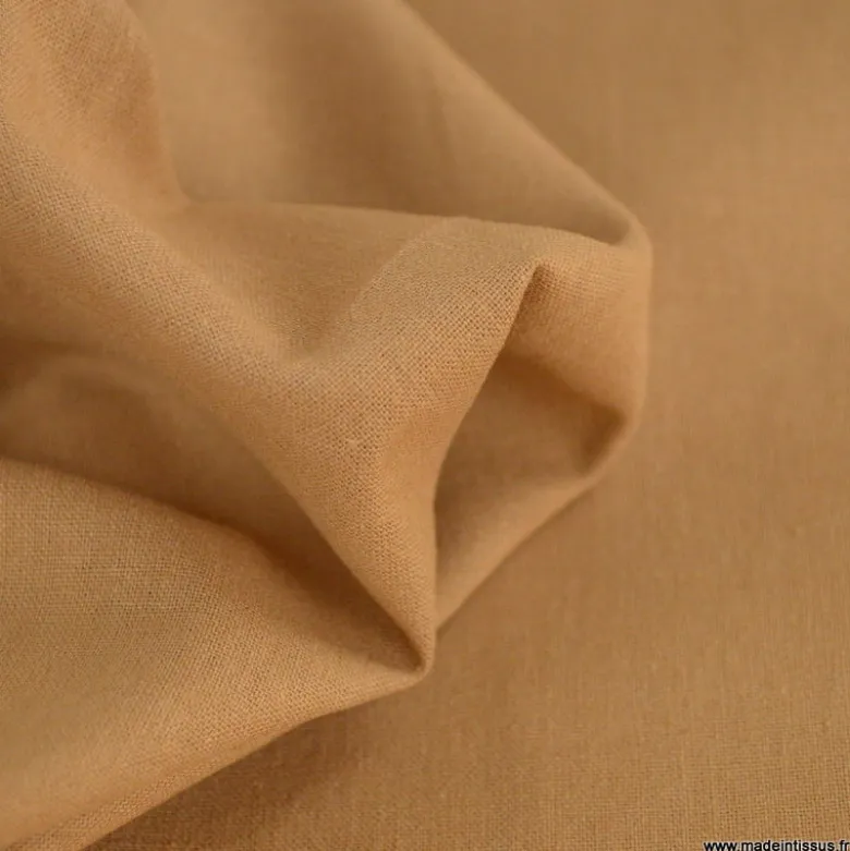 Tissu cretonne coton Caramel - OEKO TEX standard 100