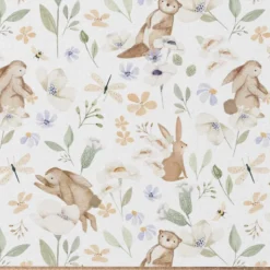 Tissu cretonne coton Cleonie motif loutres et animaux -OEKO TEX