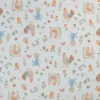 Tissu cretonne coton Cocotte motif poules et fleurs fond écru - OEKO TEX