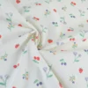 Tissu cretonne coton Crumble motif fraises, cerises et fleurs fond écru - OEKO TEX