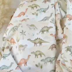 Tissu cretonne coton Dinzo motif dinosaures -OEKO TEX