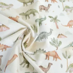 Tissu cretonne coton Dinzo motif dinosaures -OEKO TEX