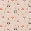 Tissu cretonne coton Doudapi motif animaux fond lin -OEKO TEX