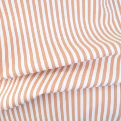 Tissu cretonne coton Edouard à rayures Nuts fond blanc - OEKO TEX