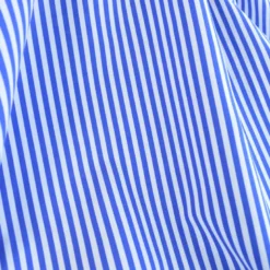 Tissu cretonne coton Edouard à rayures bleu fond blanc - OEKO TEX