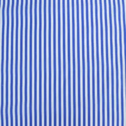 Tissu cretonne coton Edouard à rayures bleu fond blanc - OEKO TEX