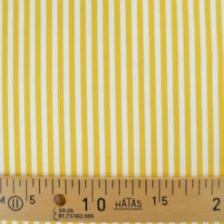Tissu cretonne coton Edouard à rayures Jaunes fond blanc - OEKO TEX