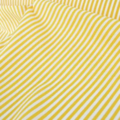 Tissu cretonne coton Edouard à rayures Jaunes fond blanc - OEKO TEX