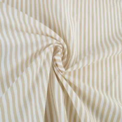 Tissu cretonne coton Edouard à rayures Lin fond ecru - OEKO TEX