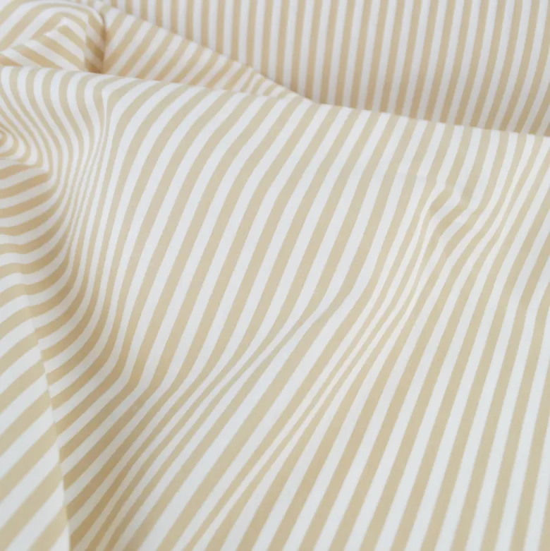 Tissu cretonne coton Edouard à rayures Lin fond ecru - OEKO TEX