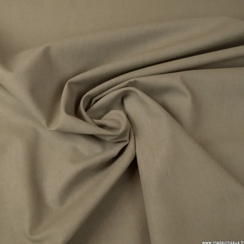 Tissu cretonne coton Gris Elephant - OEKO TEX