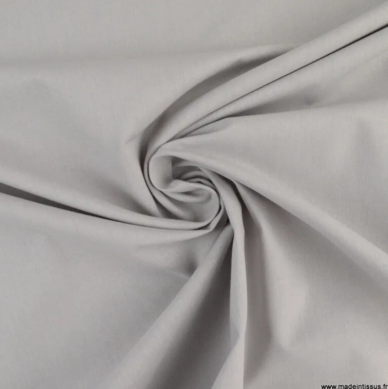 Tissu cretonne coton gris - OEKO TEX