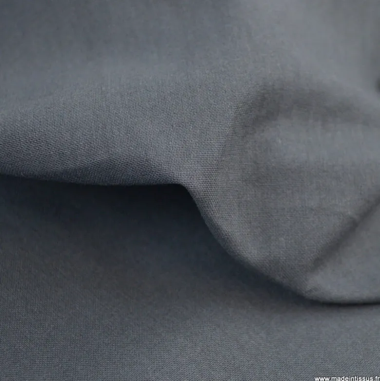 Tissu cretonne coton gris plomb - OEKO TEX