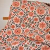 Tissu cretonne coton Hampi motif fleurs camel et vert – OEKO TEX