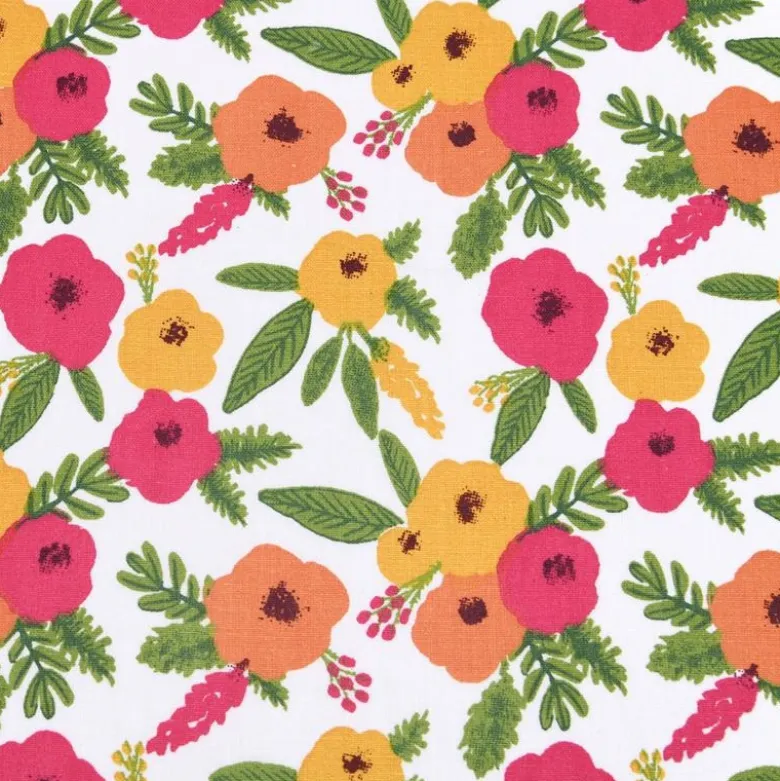 Tissu cretonne coton Isaure motifs fleurs - OEKO TEX
