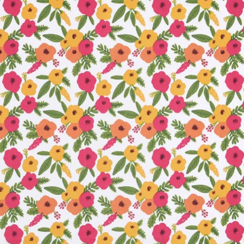 Tissu cretonne coton Isaure motifs fleurs - OEKO TEX