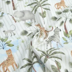 Tissu cretonne coton Jungo motif animaux -OEKO TEX