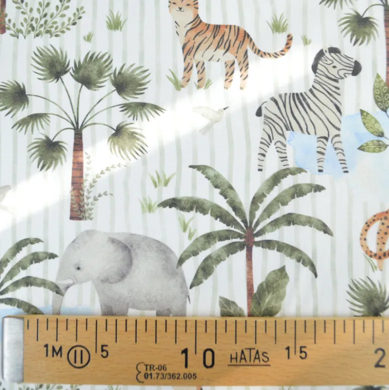 Tissu cretonne coton Jungo motif animaux -OEKO TEX