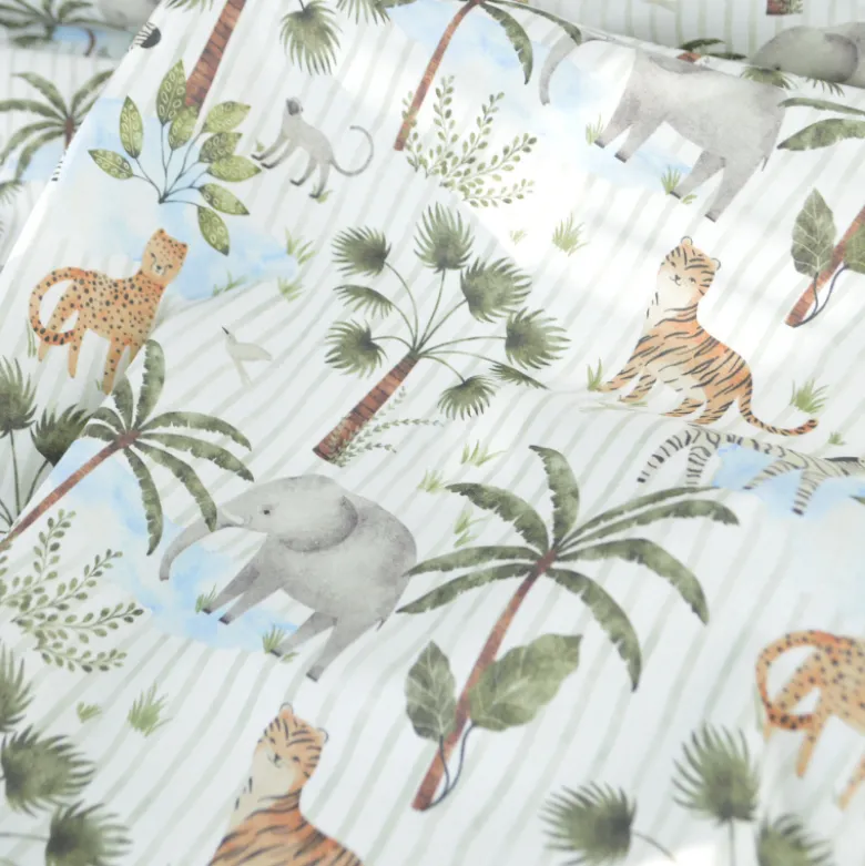 Tissu cretonne coton Jungo motif animaux -OEKO TEX