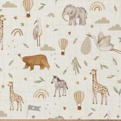 Tissu cretonne coton Lihello motif animaux de la Jungle -OEKO TEX