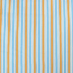 Tissu cretonne coton Lydia à rayures bleues et oranges - OEKO TEX