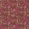 Tissu cretonne coton Malvina fleurs roses fond chocolat
