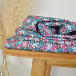 Tissu cretonne coton Marica fleurs Paon et roses - OEKO TEX