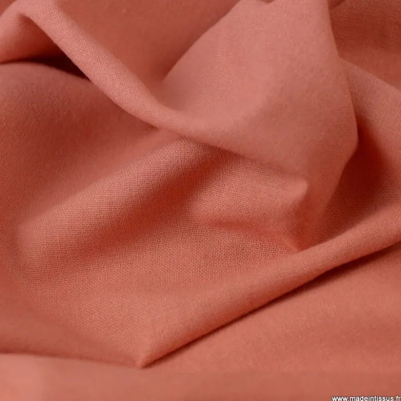 Tissu cretonne coton Marsala - OEKO TEX