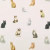 Tissu cretonne coton motif chats fond blanc - OEKO TEX