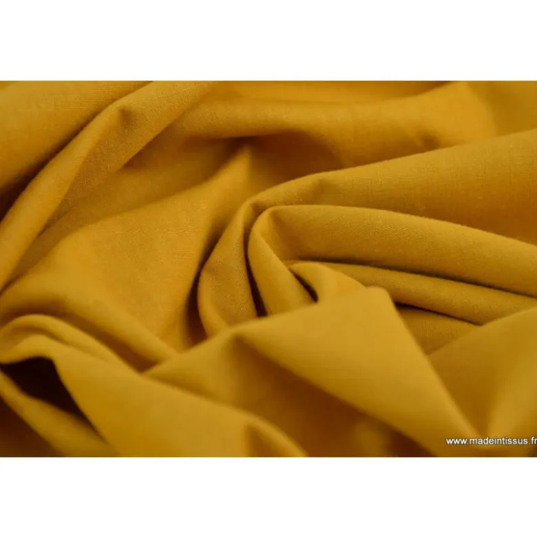 Tissu cretonne coton Moutarde - OEKO TEX