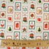 Tissu cretonne coton Noël motif cartes vintages