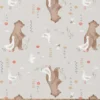 Tissu cretonne coton Nominoe motif ours et oies vert clair -OEKO TEX