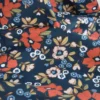 Tissu cretonne coton Odace motif fleurs fond marine – OEKO TEX