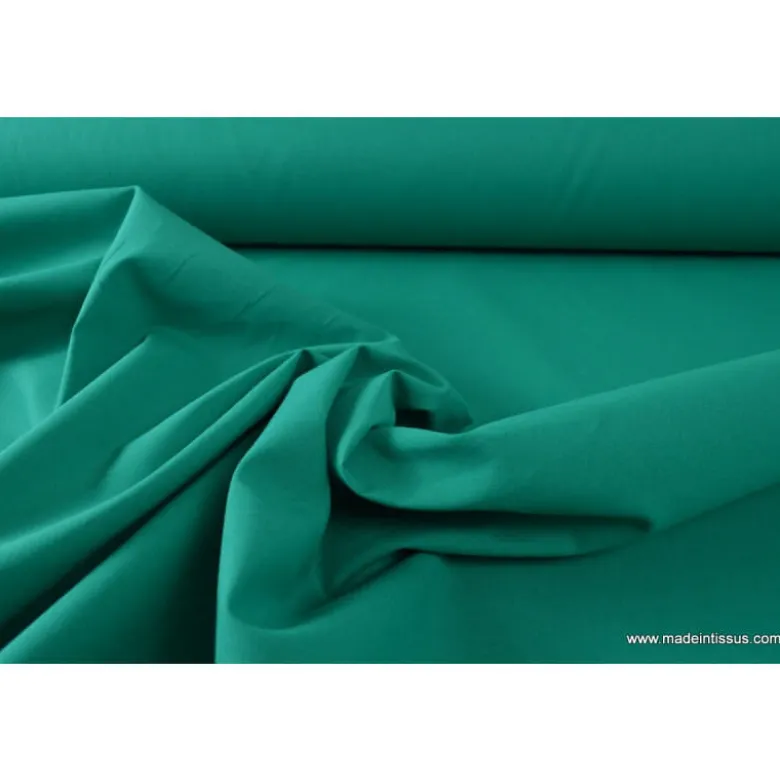 Tissu cretonne coton OEKO TEXemeraude