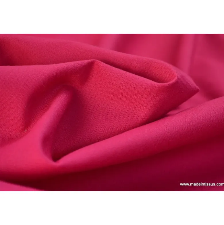 Tissu cretonne coton OEKO TEX fuchsia