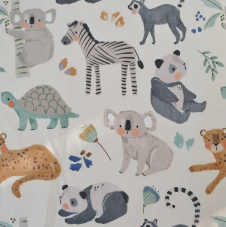 Tissu cretonne coton Ozamis motif animaux de la savane -OEKO TEX