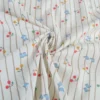 Tissu cretonne coton Patati motif cerises et bottes fond à rayures - OEKO TEX