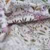 Tissu cretonne coton Poaces fleurs sauvages lilas et vert - OEKO TEX