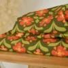 Tissu cretonne coton Popreto motif fleurs vintage rouille fond bronze – OEKO TEX