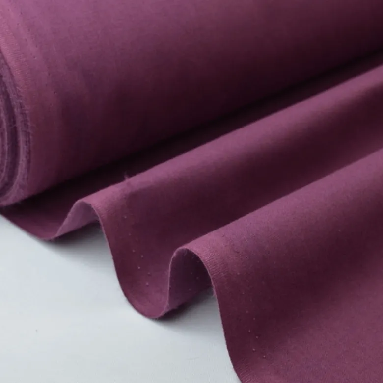 Tissu cretonne coton prune - OEKO TEX