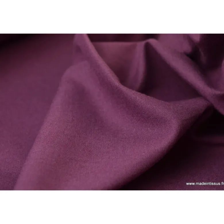 Tissu cretonne coton prune - OEKO TEX