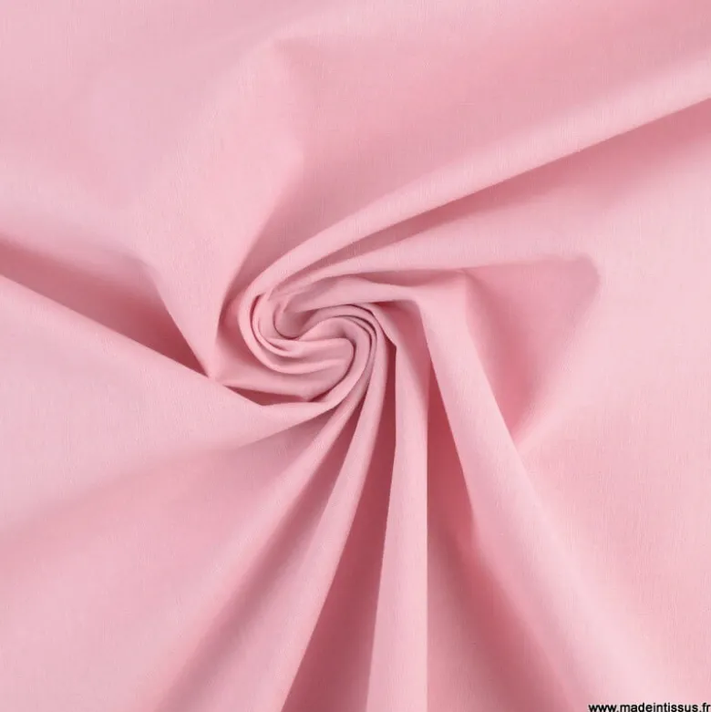 Tissu cretonne coton Rose fanée - OEKO TEX