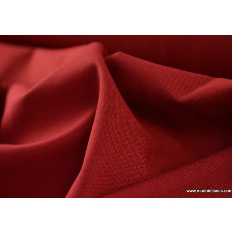 Tissu cretonne coton rouge hermès - OEKO TEX