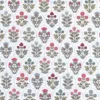 Tissu cretonne coton Saphir motifs fleurs - OEKO TEX